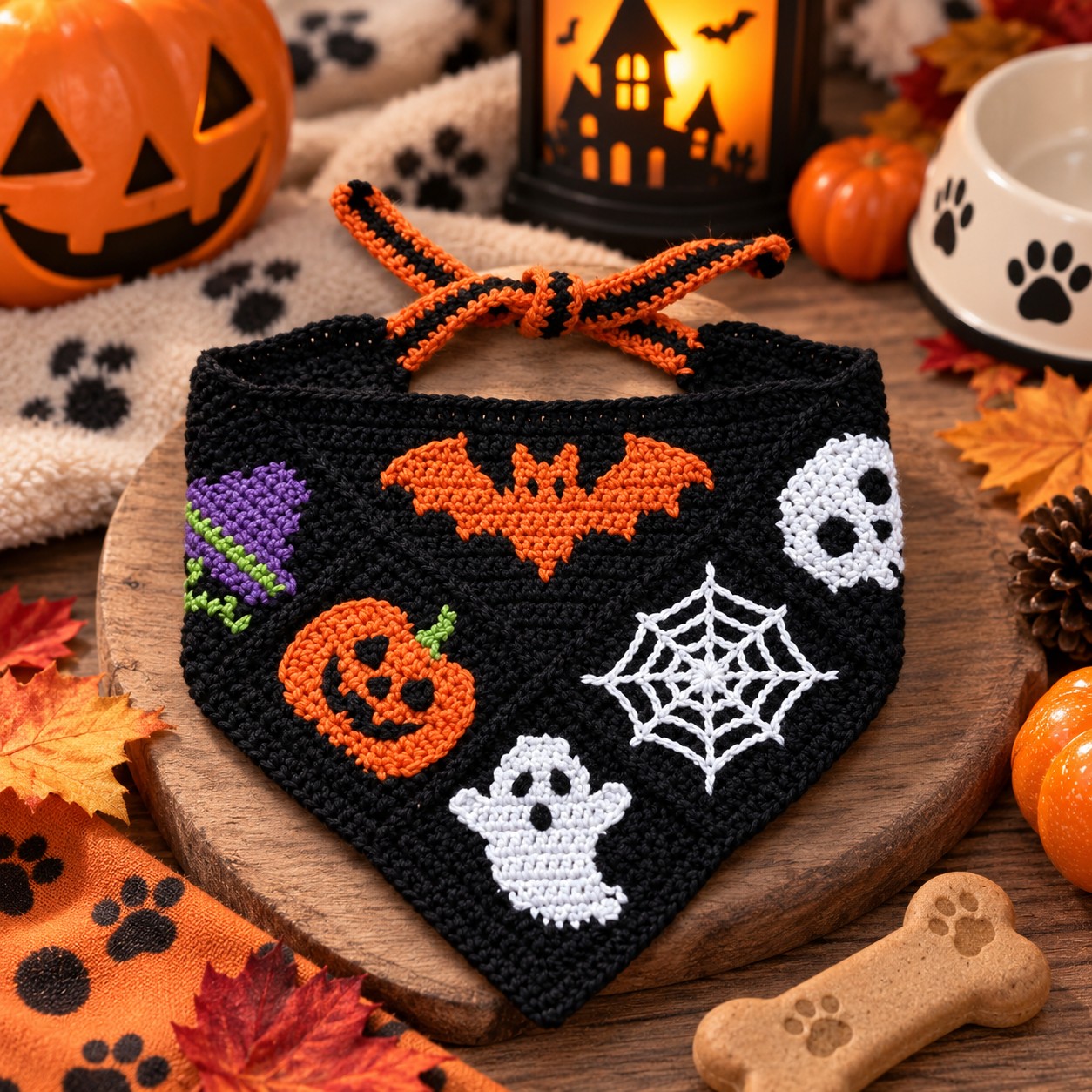 Bandana Artigianale Dolce Spooky per Cani